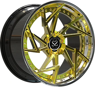 Twist Style poli lò ak gloss nwa Custom 2-PC fòje rims 18 ~ 24 pous