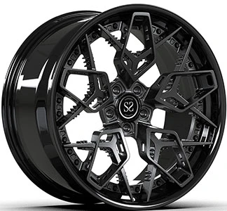 Custom Style Gloss nwa 2-PC fòje wou 18'' ~ 23" pou machin BMW