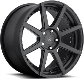 20x10 Fòje Wou Rims pou Mercedes-Benz G550 Matte Face Nwa &Lip, Gloss Black Windows