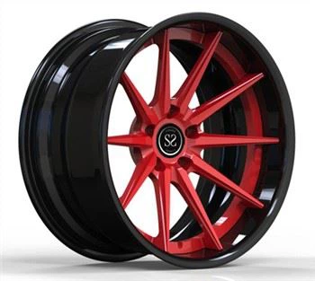 Sant Nwa ak Wouj, Barrel Matte Nwa te fòje Rims 19 pous Stagger 19x8.5 19x9.5 Alyaj 370z 2 Moso Machin Wou