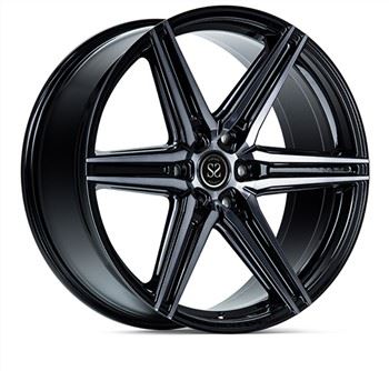 Koutim saten nwa machini 6-rayon fòje alyaj rims 5x112 20 ak 21 pous pou Auid R8