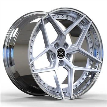 Pou BMW M4 5X112 Custom Polonè 2-PC Fòje Alloy Rims Ak Dekale 20 21 ak 22 Pous