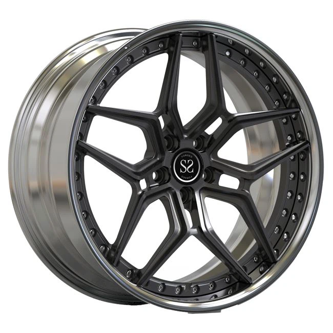 20inch Mat nwa disk poli lèv Audi RS6 wou fòje 2 moso Luxury Rims