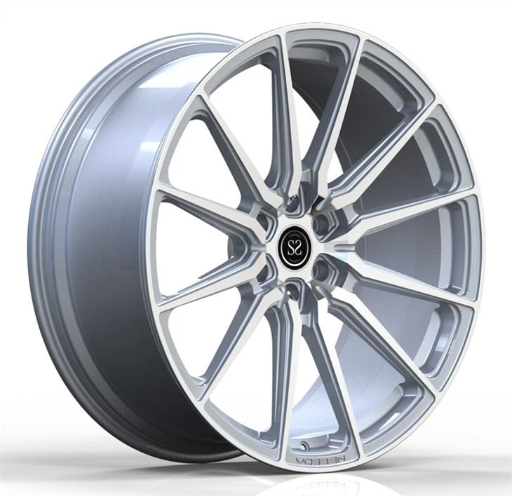 24X10 Monoblock fòje Rims pou F150 Platinum 1 Moso aliminyòm Polonè Ajan Polis Ajan