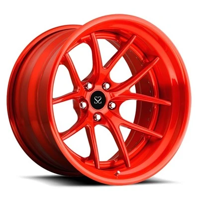 Fòje Alloy Custom Wheels Red Machine Face 5x114.3 Pou 488 GTB Rims 18 19 20 21 22pous 2- PC