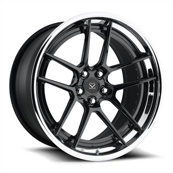 Poli lèv ak gloss nwa figi dekale 22X9 22X10.5 Custom 2-PC fòje jant alyaj pou BMW X6 X5